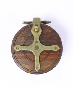 Alternative view of Unknown wood and brass Nottingham 3 1/2 " Casting reel