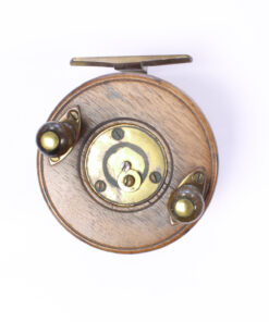   Unknown wood and brass Nottingham 3 1/2 " Casting reel