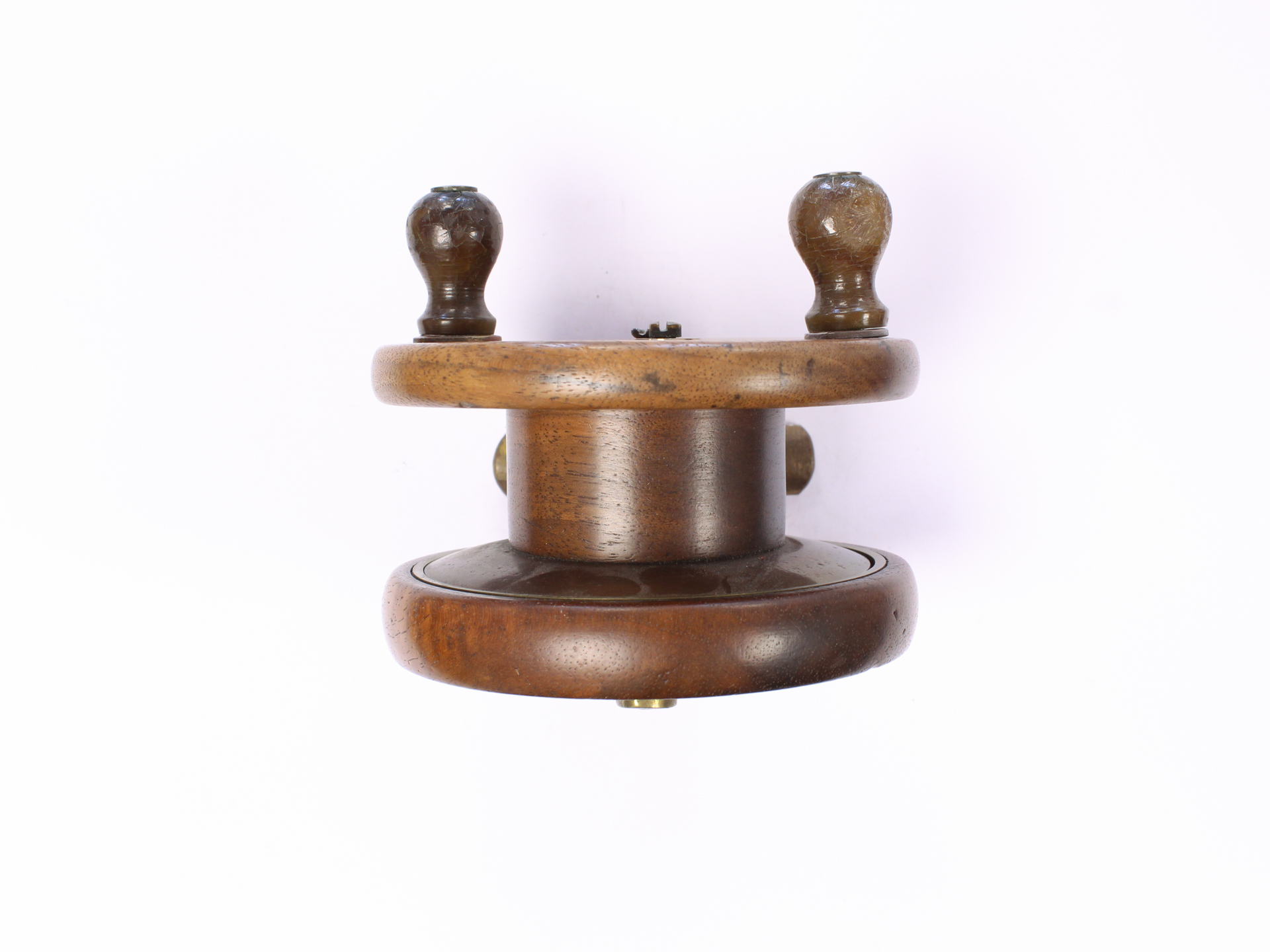 Unknown wood and brass Nottingham 3 1/2 " Casting reel - Image 3