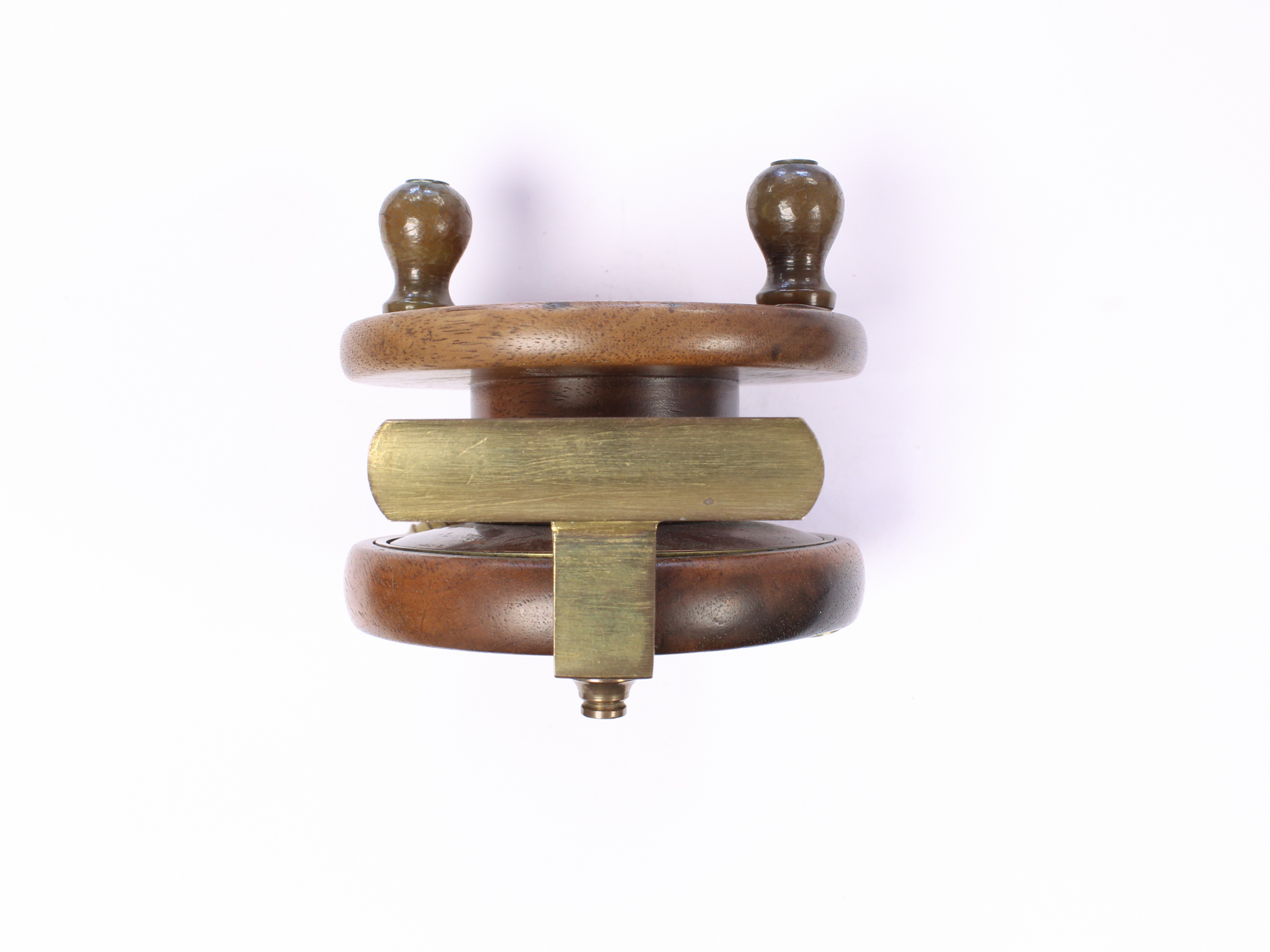 Unknown wood and brass Nottingham 3 1/2 " Casting reel - Image 4