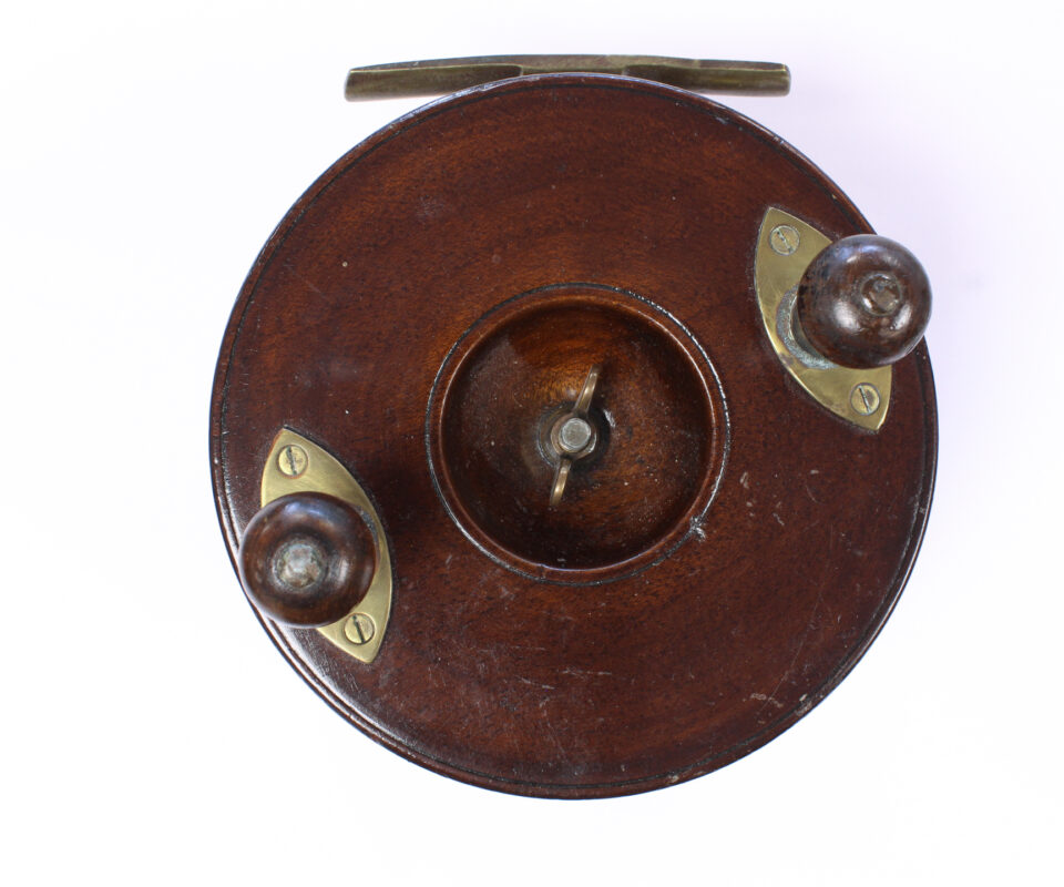 Alternative view of Unknown wood and brass Nottingham 5 " Casting reel