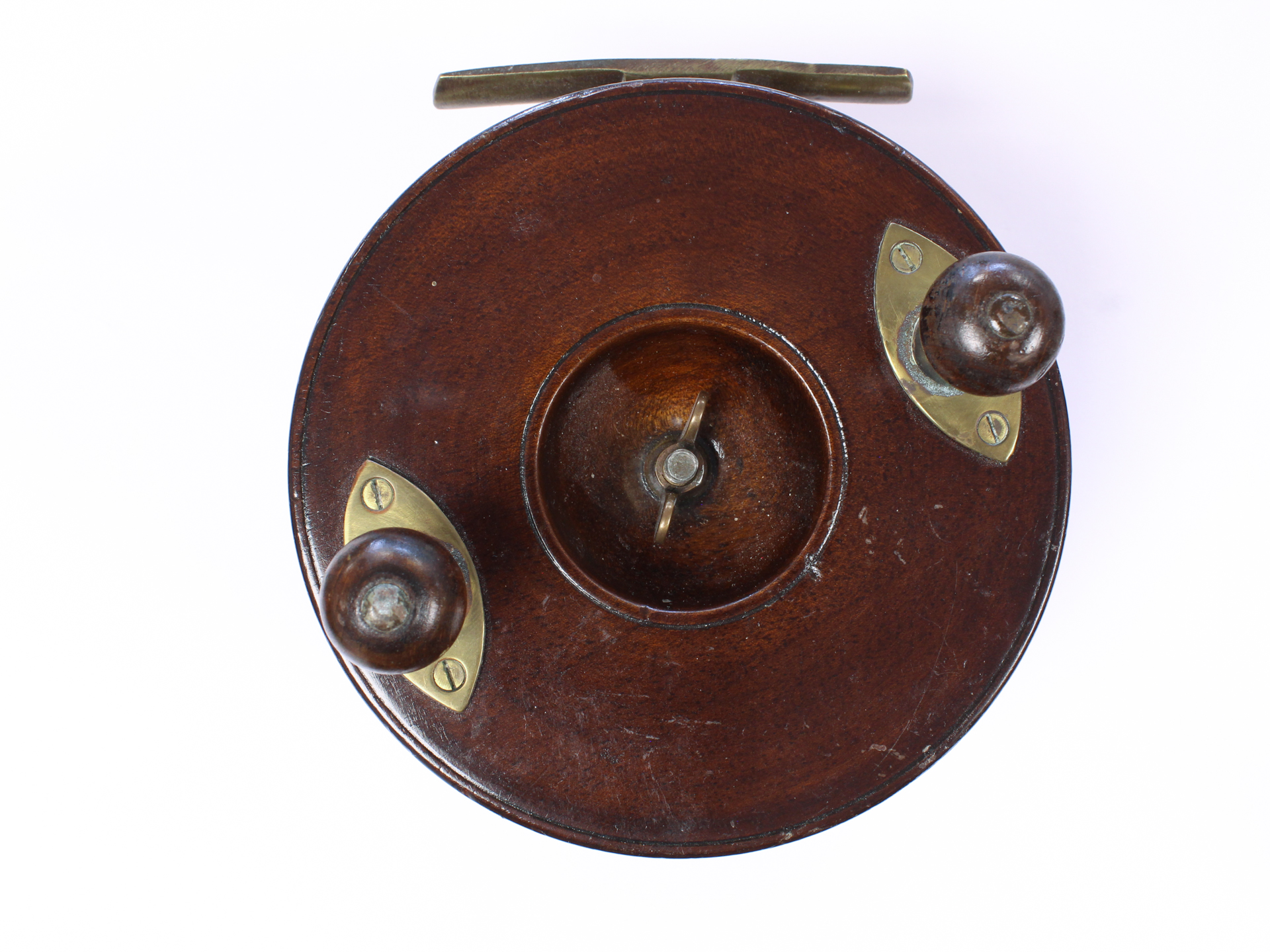 Unknown wood and brass Nottingham 5 " Casting reel - Image 2