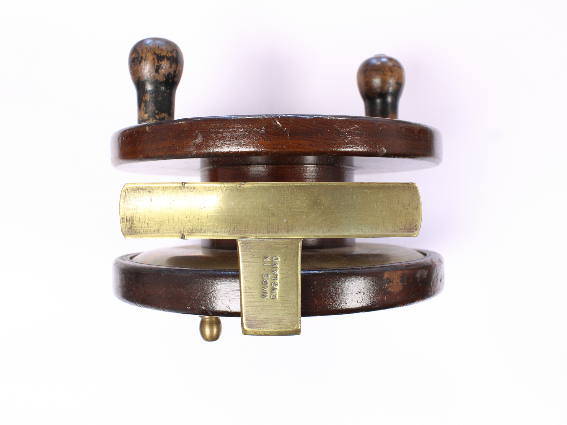 Unknown wood and brass Nottingham 5 " Casting reel - Image 4