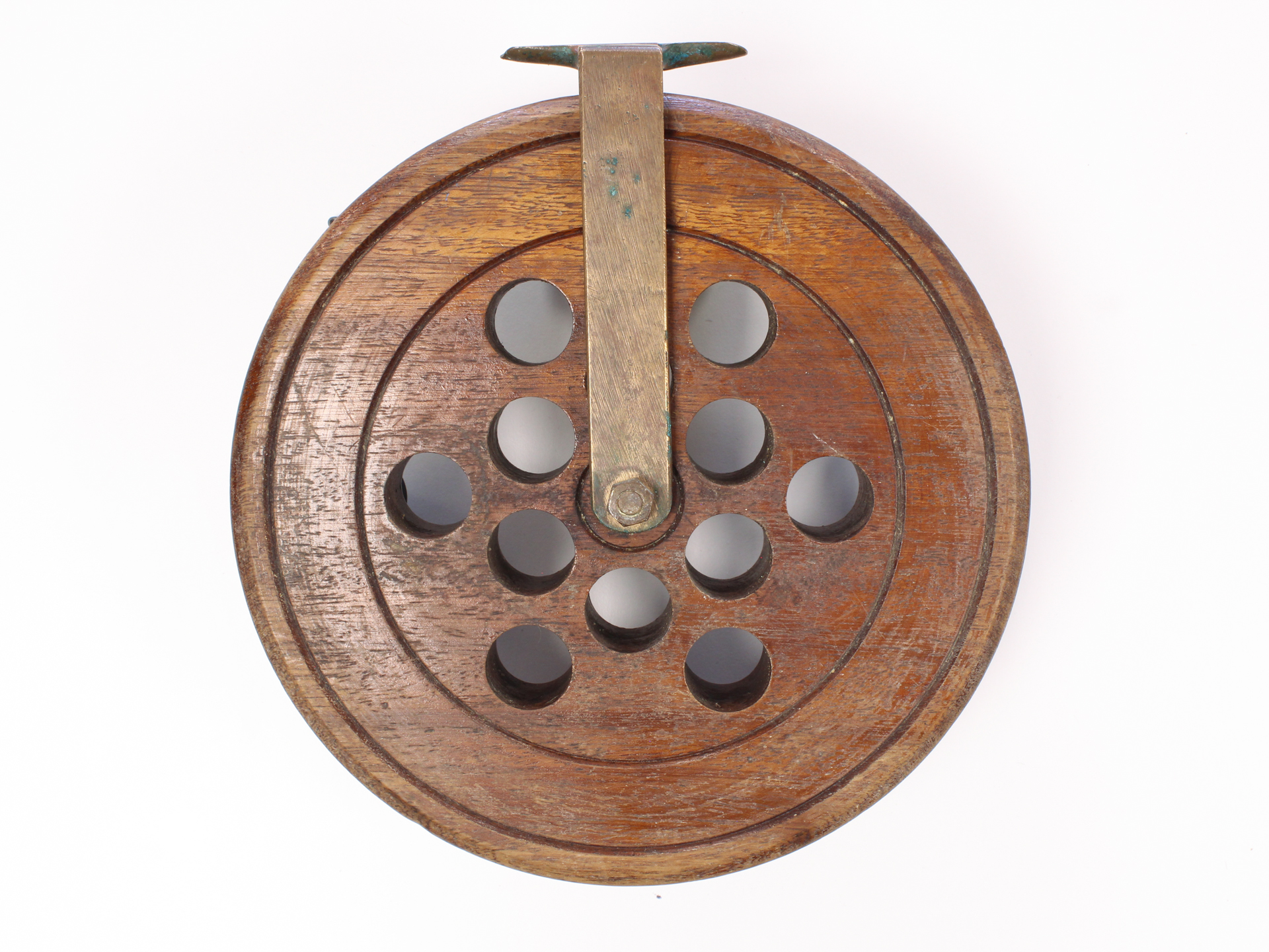 Unknown wood brass Scarborough 10 " Casting reel - Image 2