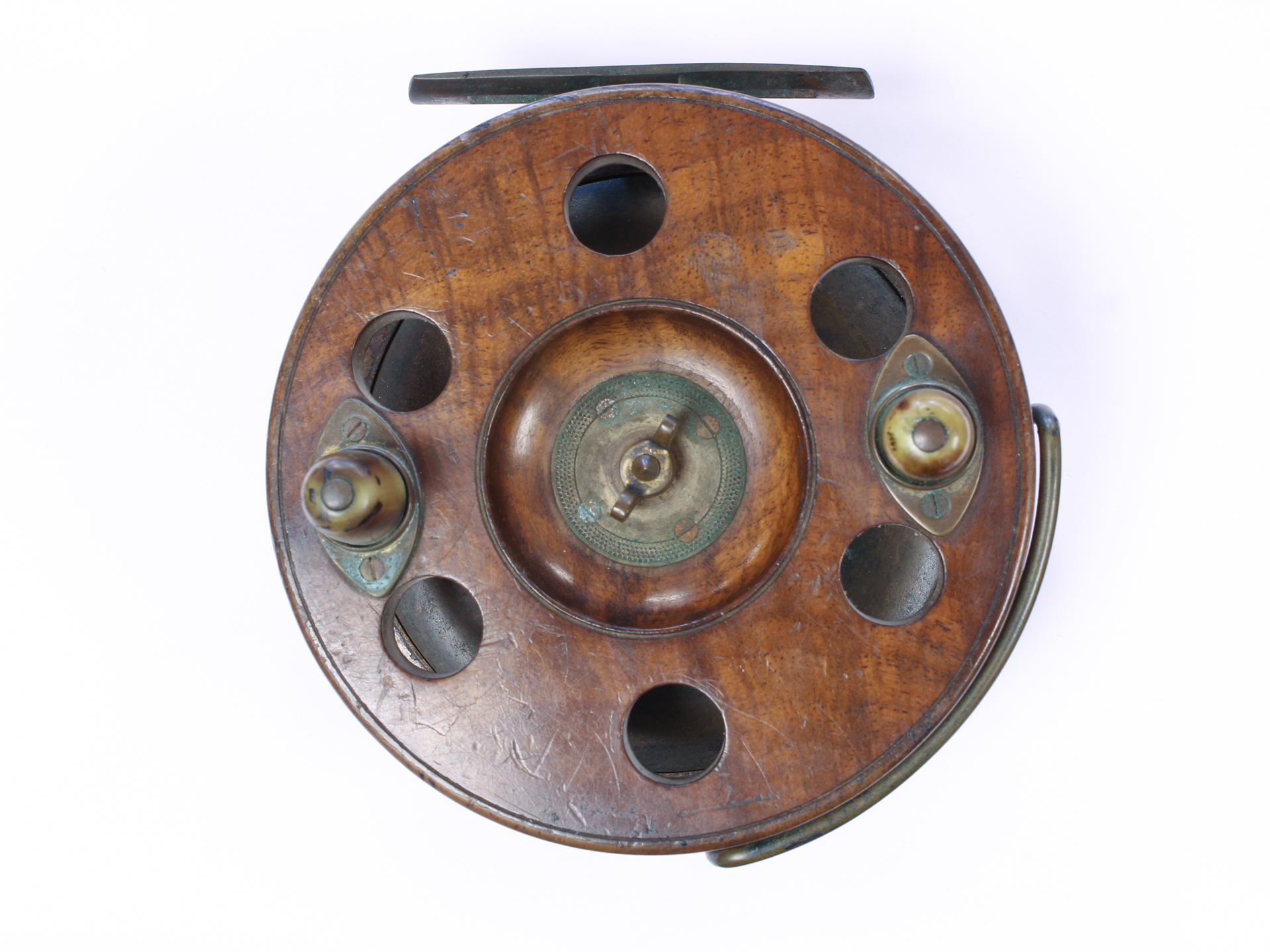Slater Future wood and brass 5 1/2 " Casting reel
