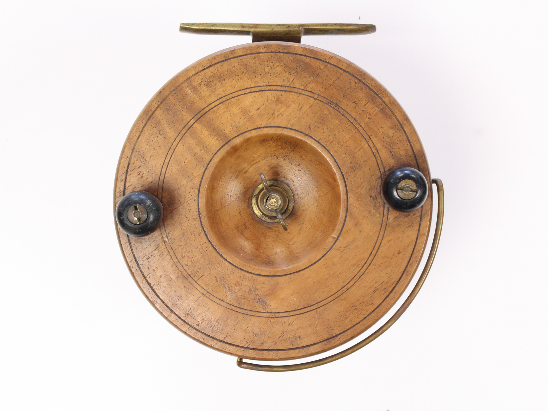 Unknown wood and brass Nottingham 6 " Casting reel - Image 2