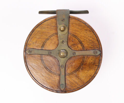 Unknown wood and brass Nottingham 5 1/2 " Casting reel