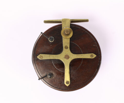   Unknown wood brass Nottingham 4 " Casting reel
