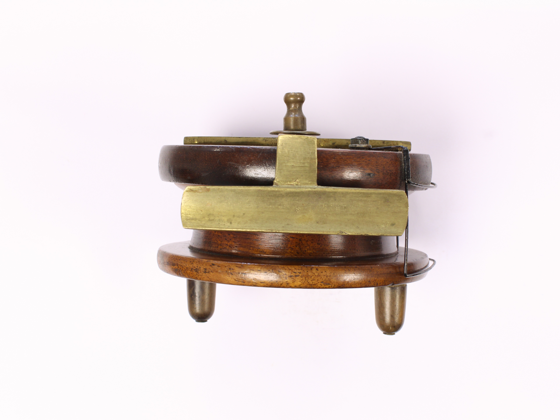 Unknown wood brass Nottingham 4 " Casting reel - Image 3