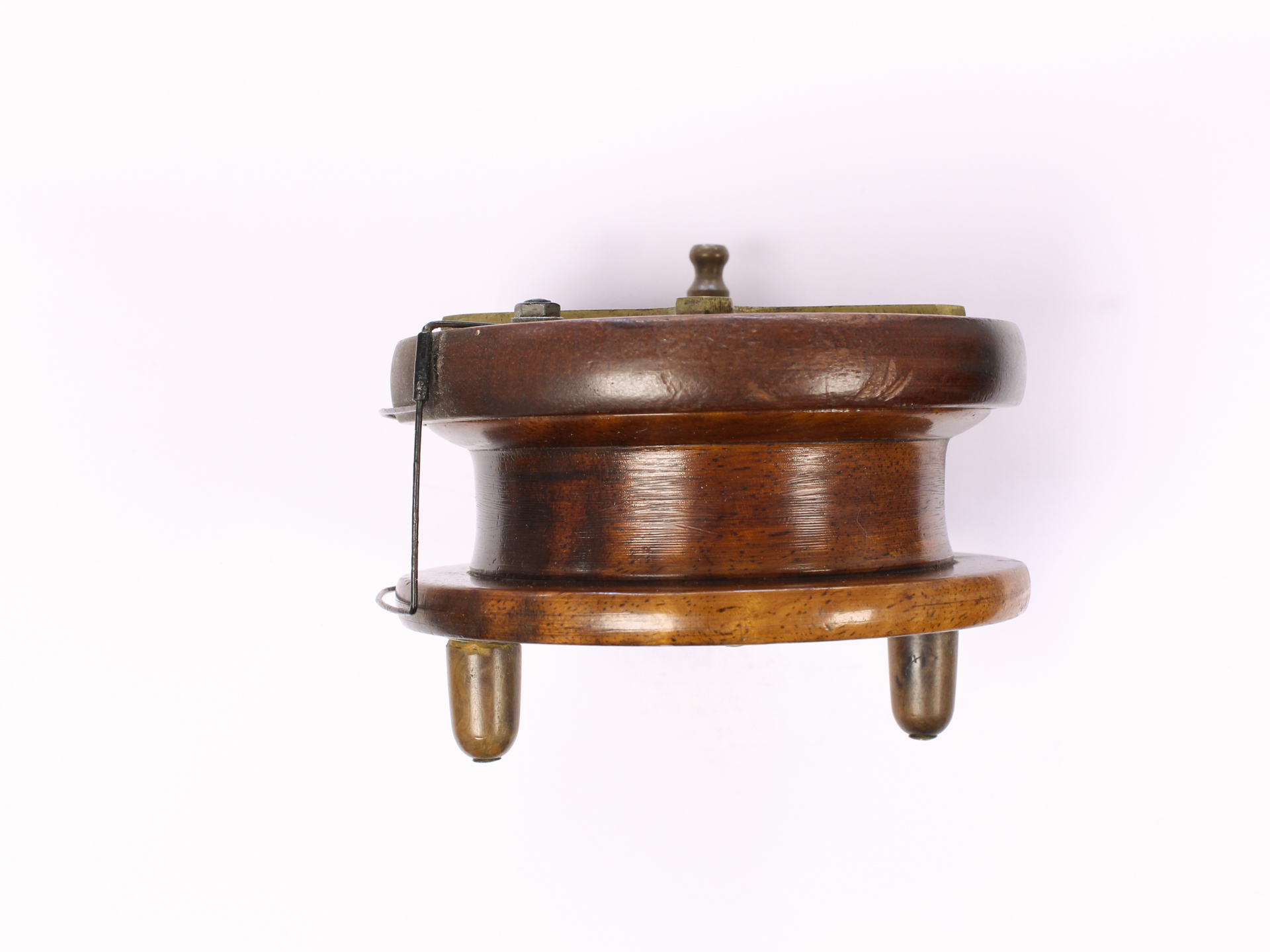 Unknown wood brass Nottingham 4 " Casting reel - Image 4
