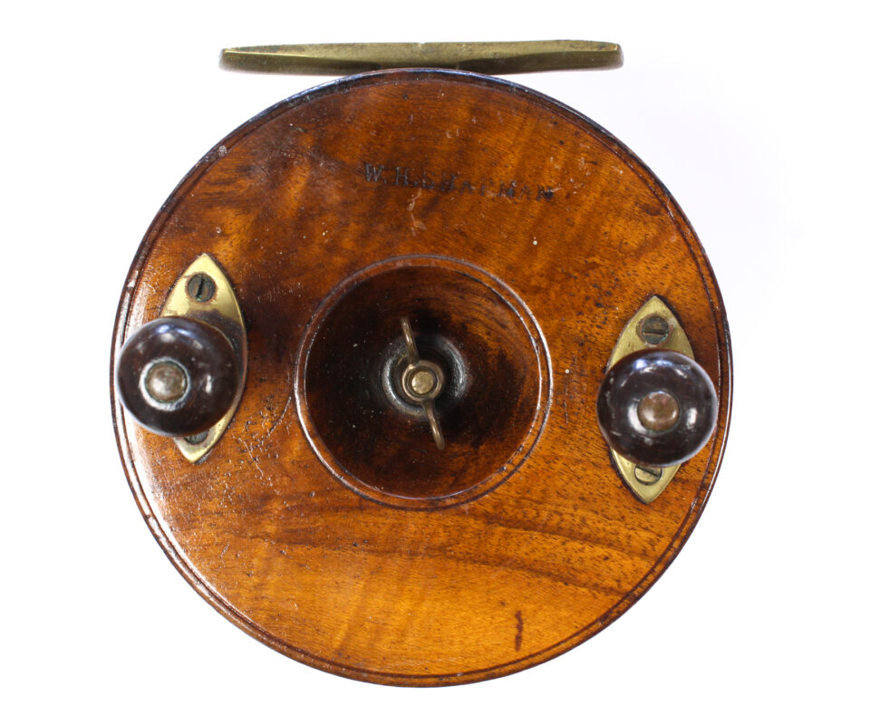 Alternative view of Unknown wood brass Nottingham 4 " Casting reel