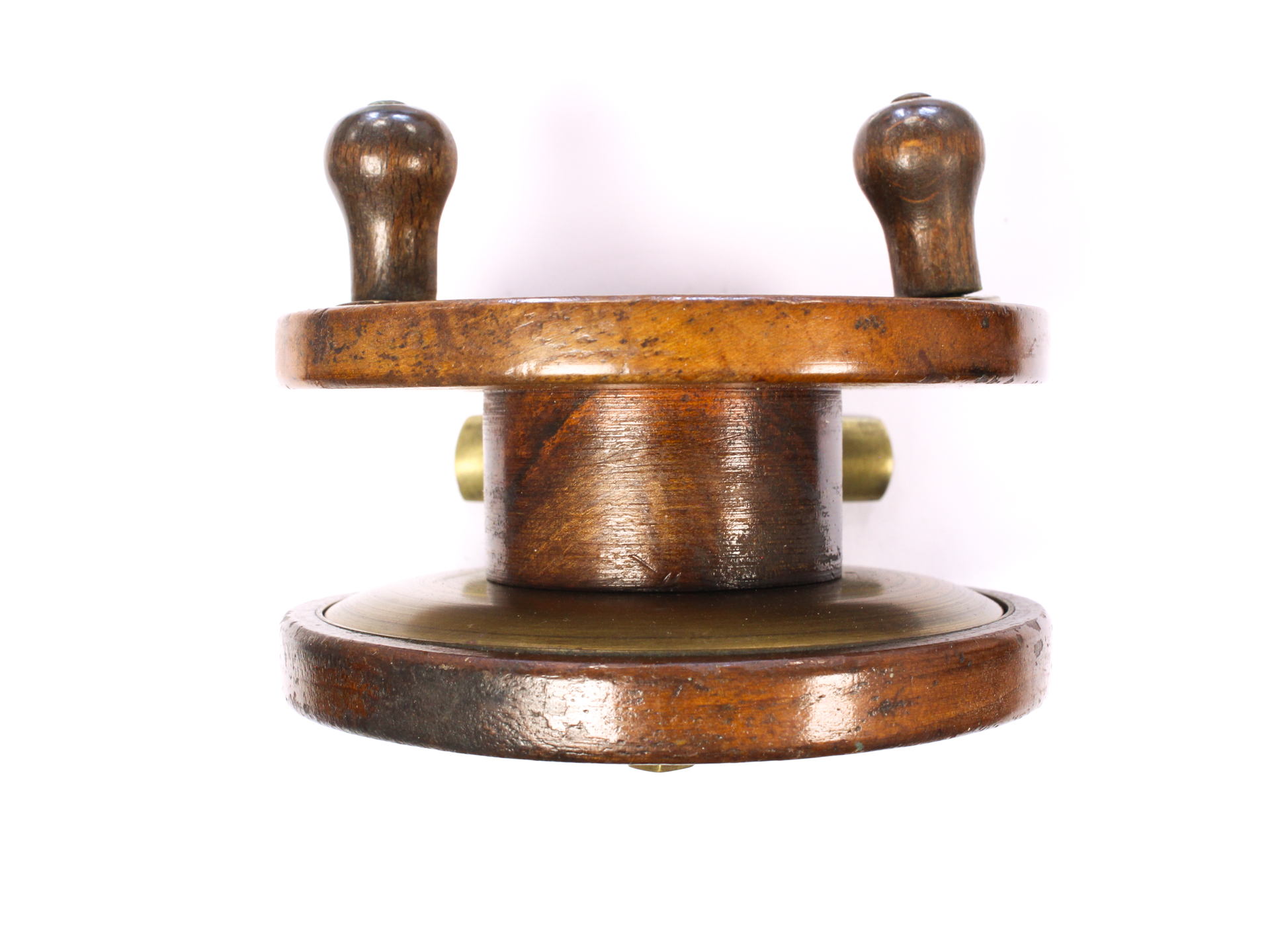 Unknown wood brass Nottingham 4 " Casting reel - Image 4