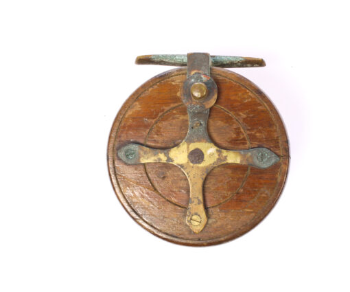 Unknown wood brass Nottingham 3 1/2 " Casting reel