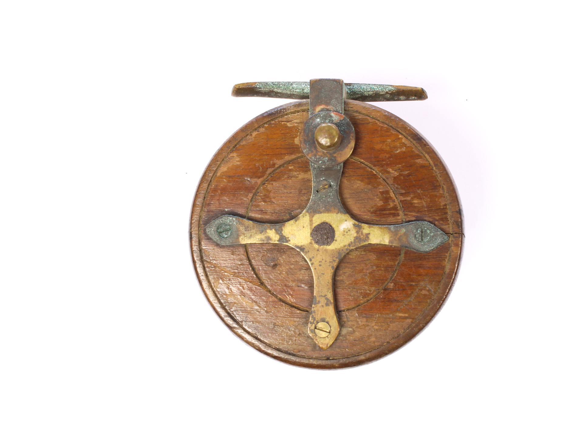 Unknown wood brass Nottingham 3 1/2 " Casting reel