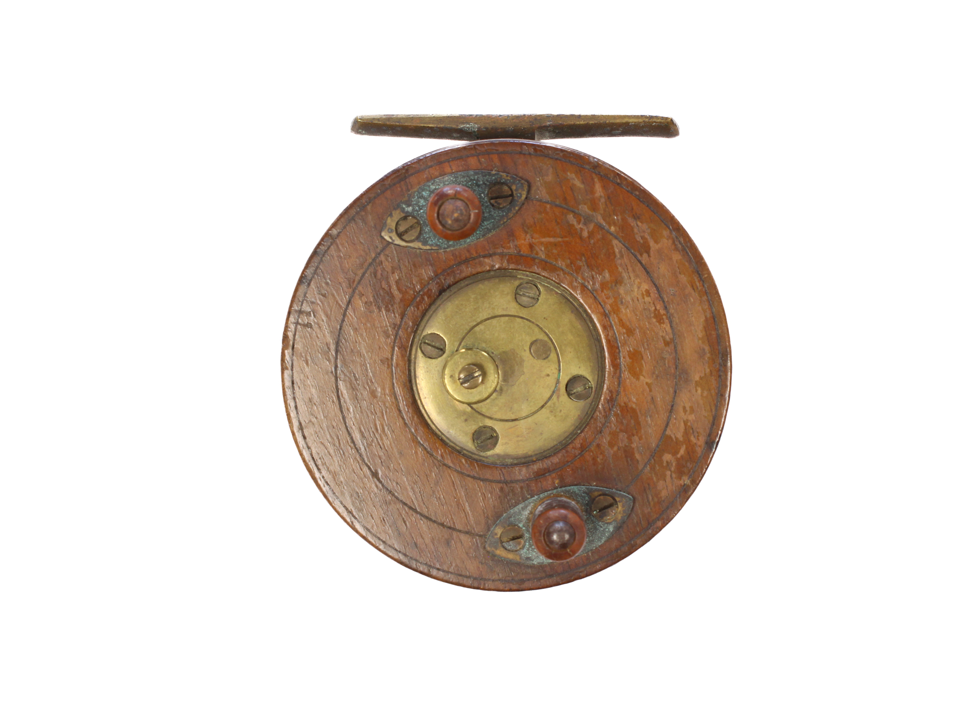 Unknown wood brass Nottingham 3 1/2 " Casting reel - Image 2