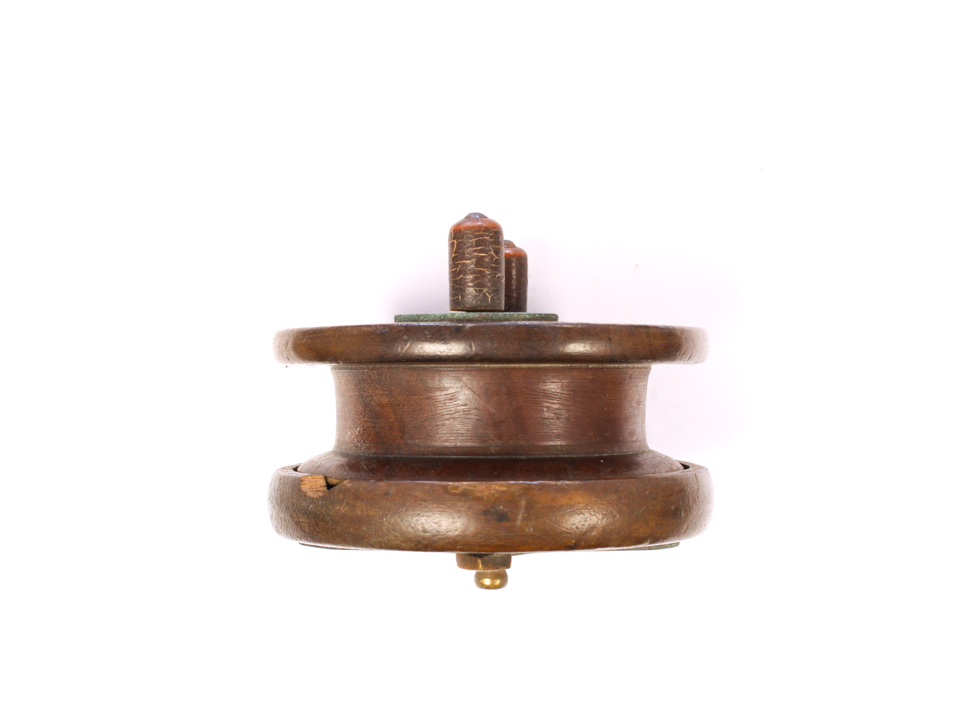 Unknown wood brass Nottingham 3 1/2 " Casting reel - Image 3