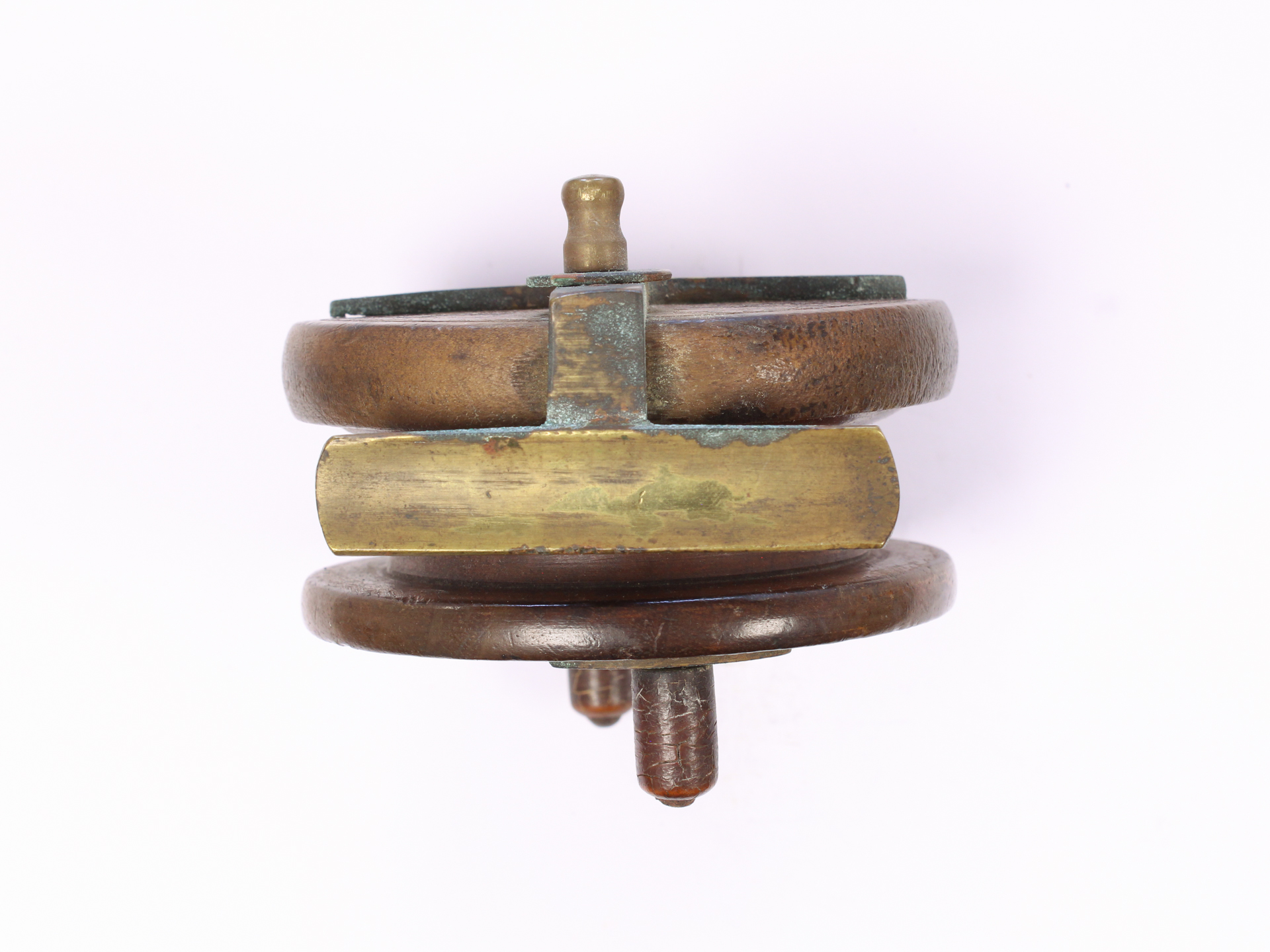 Unknown wood brass Nottingham 3 1/2 " Casting reel - Image 5
