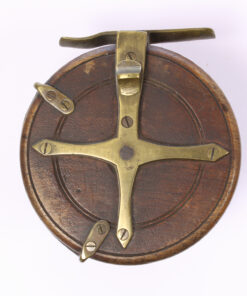 Alternative view of Unknown brass and wood Nottingham 3 1/2 " Casting reel