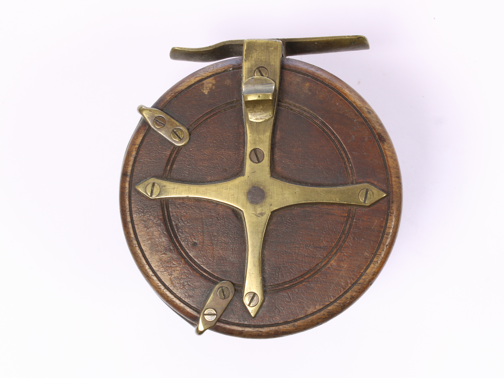 Unknown brass and wood Nottingham 3 1/2 " Casting reel - Image 2
