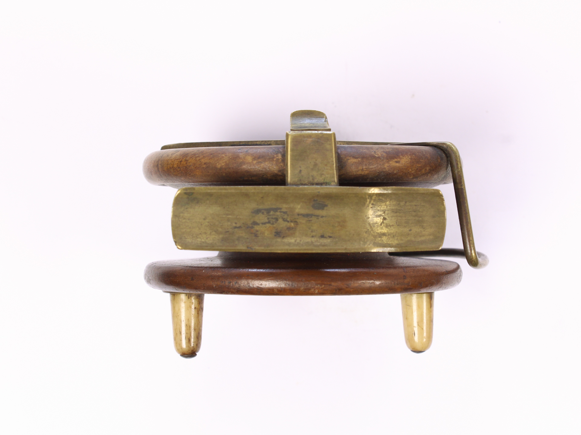 Unknown brass and wood Nottingham 3 1/2 " Casting reel - Image 4