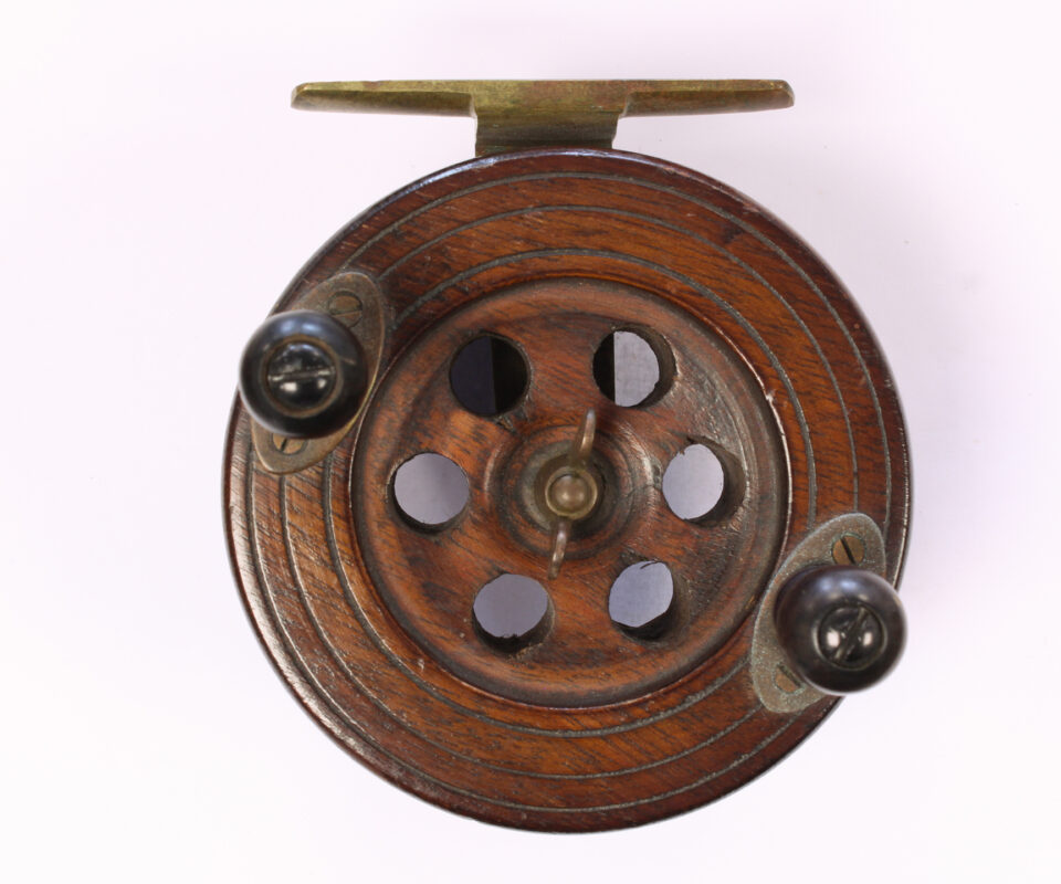   Unknown wood and brass Scarborough 4 " Casting reel