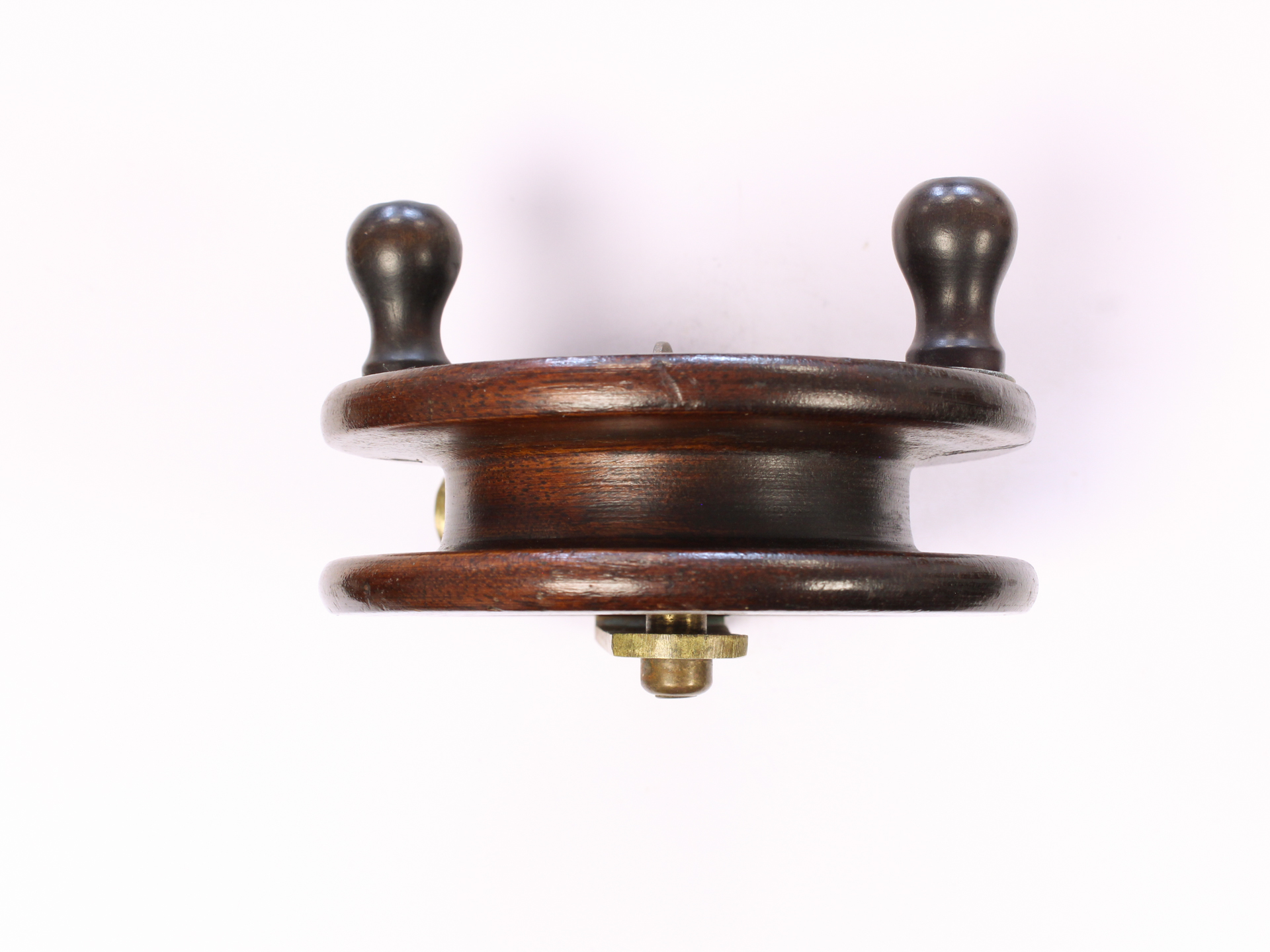Unknown wood and brass Scarborough 4 " Casting reel - Image 3