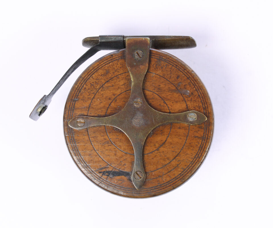   Unknown wood and brass Nottingham 2 7/8 "  Casting reel