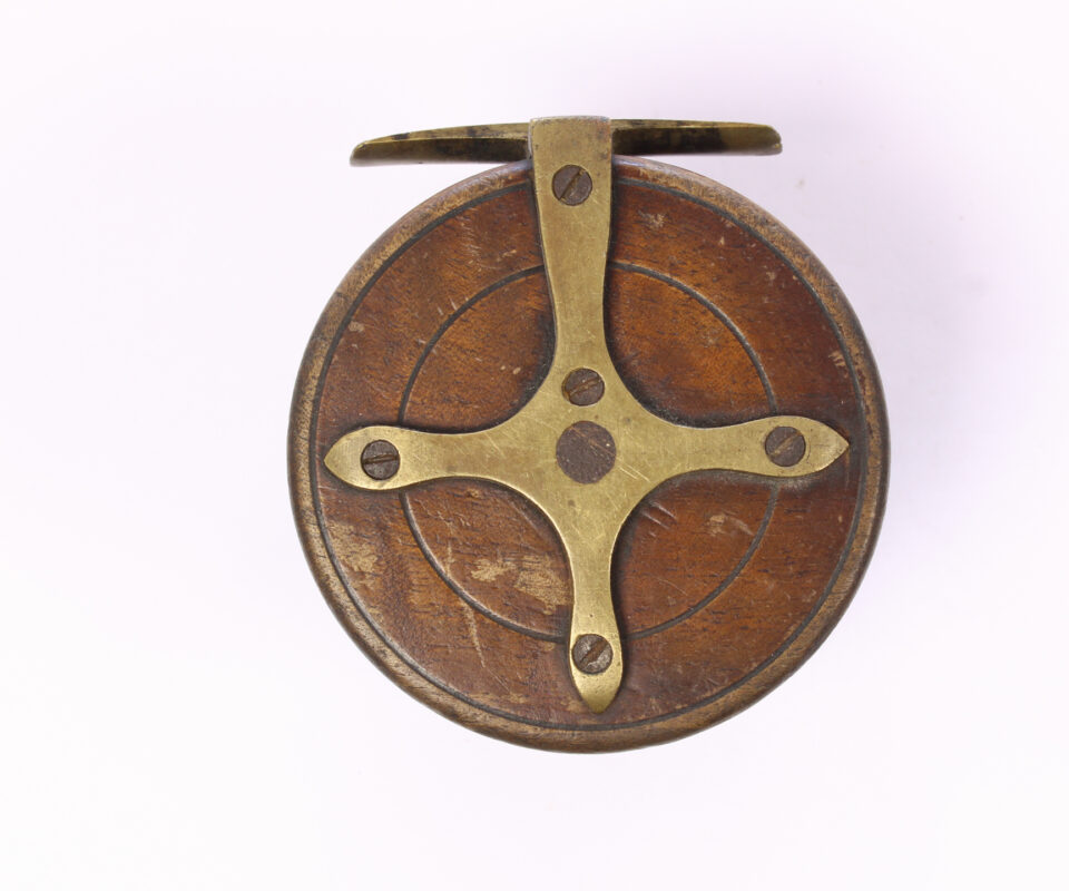   Unknown brass and wood Nottingham 2 7/8 " Casting reel