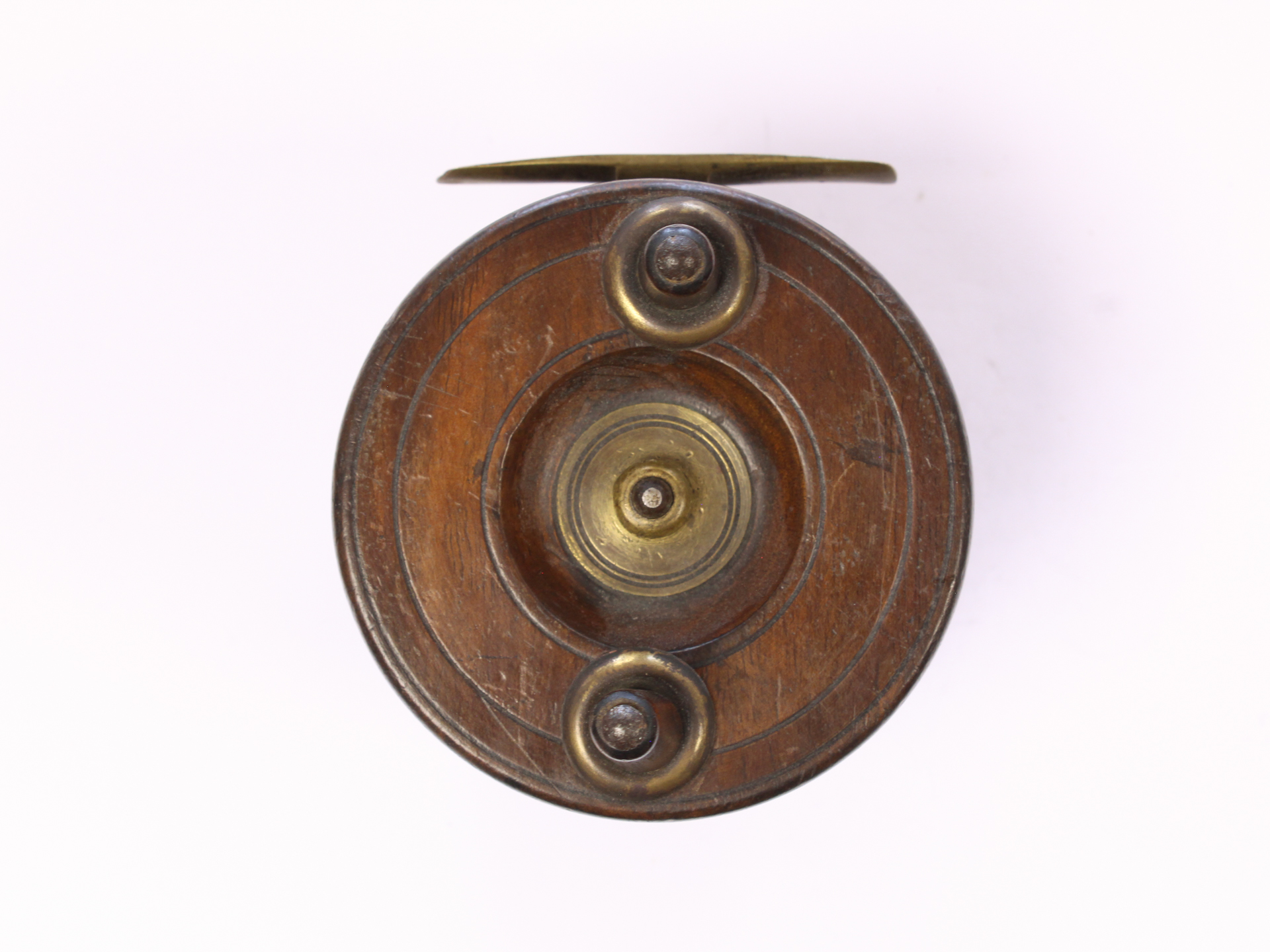 Unknown brass and wood Nottingham 2 7/8 " Casting reel - Image 2