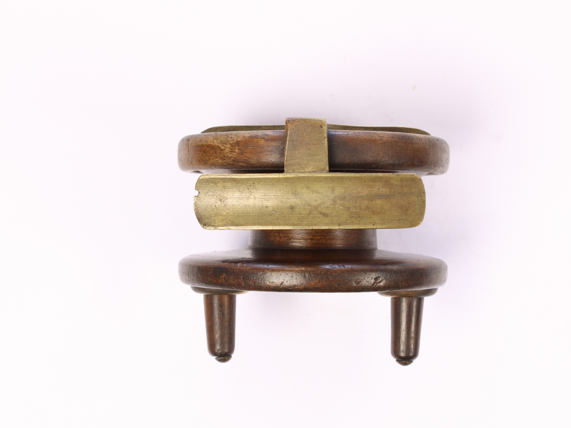 Unknown brass and wood Nottingham 2 7/8 " Casting reel - Image 3