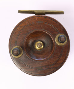 Unknown brass and wood Nottingham 3 " Casting reel