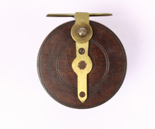 Alternative view of Unknown brass and wood Nottingham 3 " Casting reel