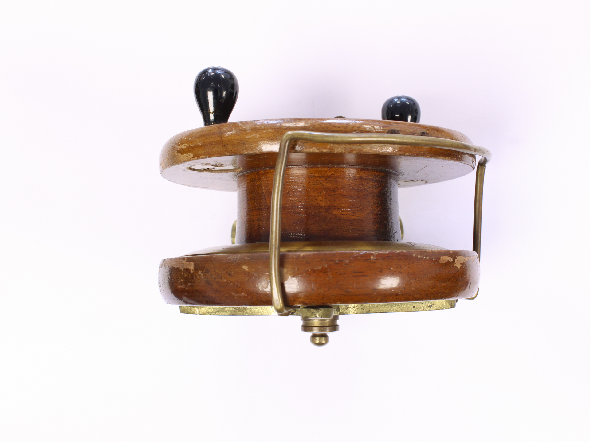 Unknown brass and wood Nottingham 4 1/2 " Casting reel - Image 3