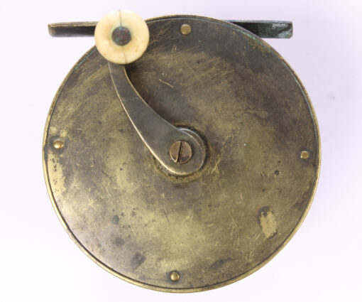 Alternative view of Unknown brass Salmon 3 1/4 " Casting reel