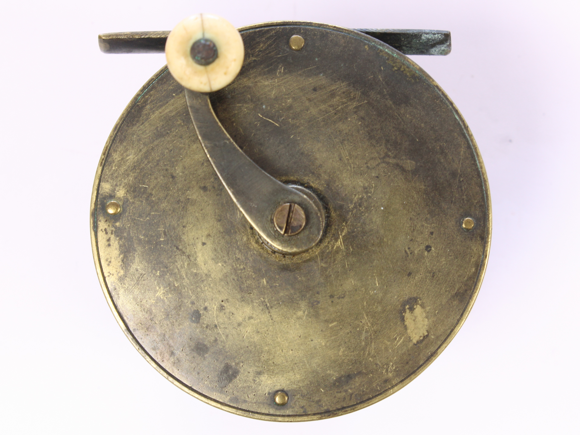 Unknown brass Salmon 3 1/4 " Casting reel - Image 2