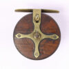 Unknown brass and wood Nottingham 3 " Casting reel