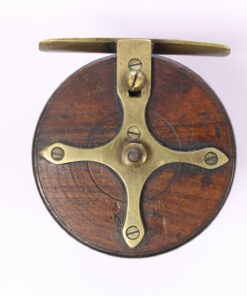   Unknown brass and wood Nottingham 3 " Casting reel