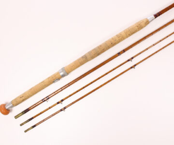   15 FT unnamed 3 piece cane salmon rod with bag