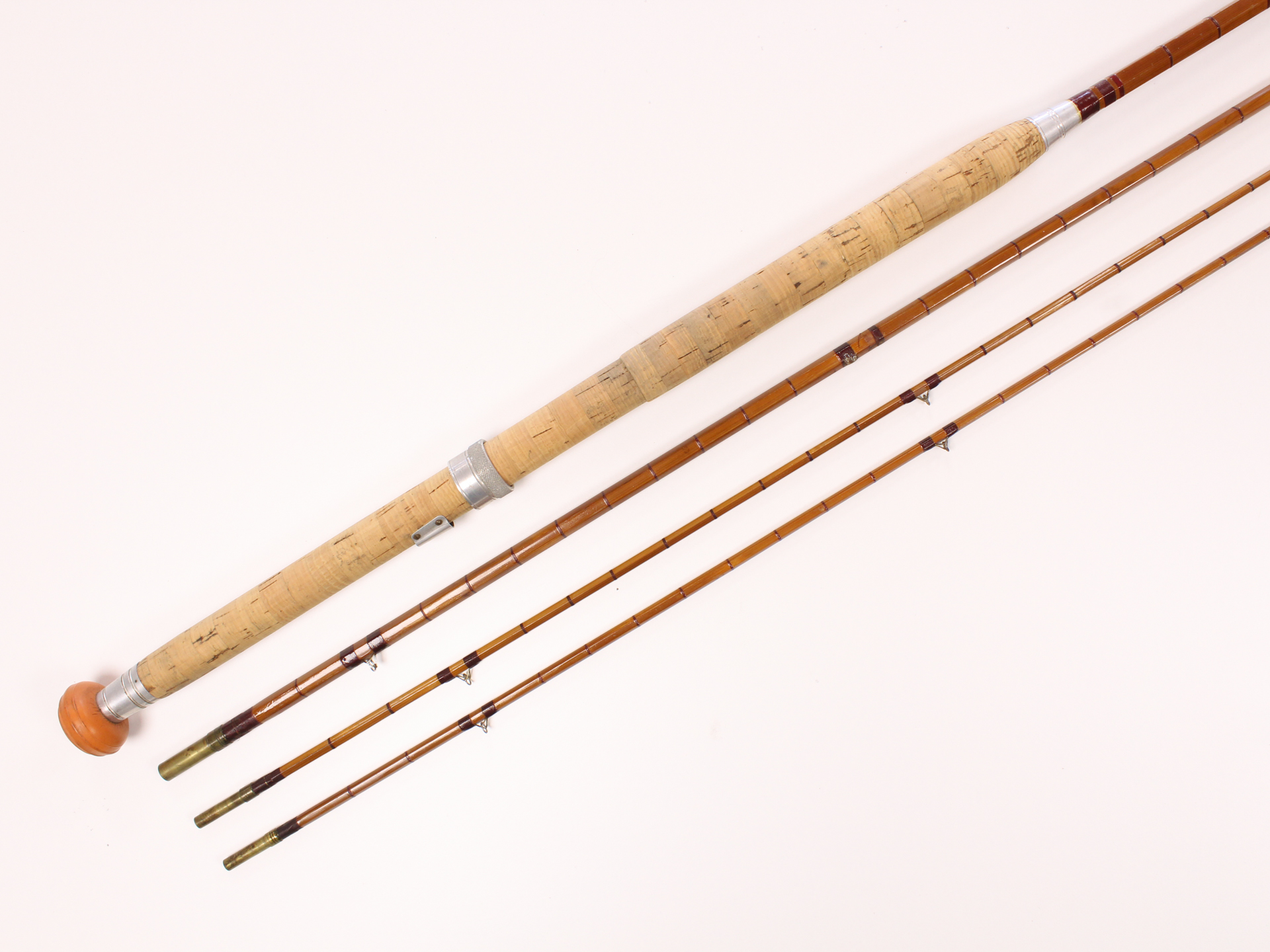 15 FT unnamed 3 piece cane salmon rod with bag
