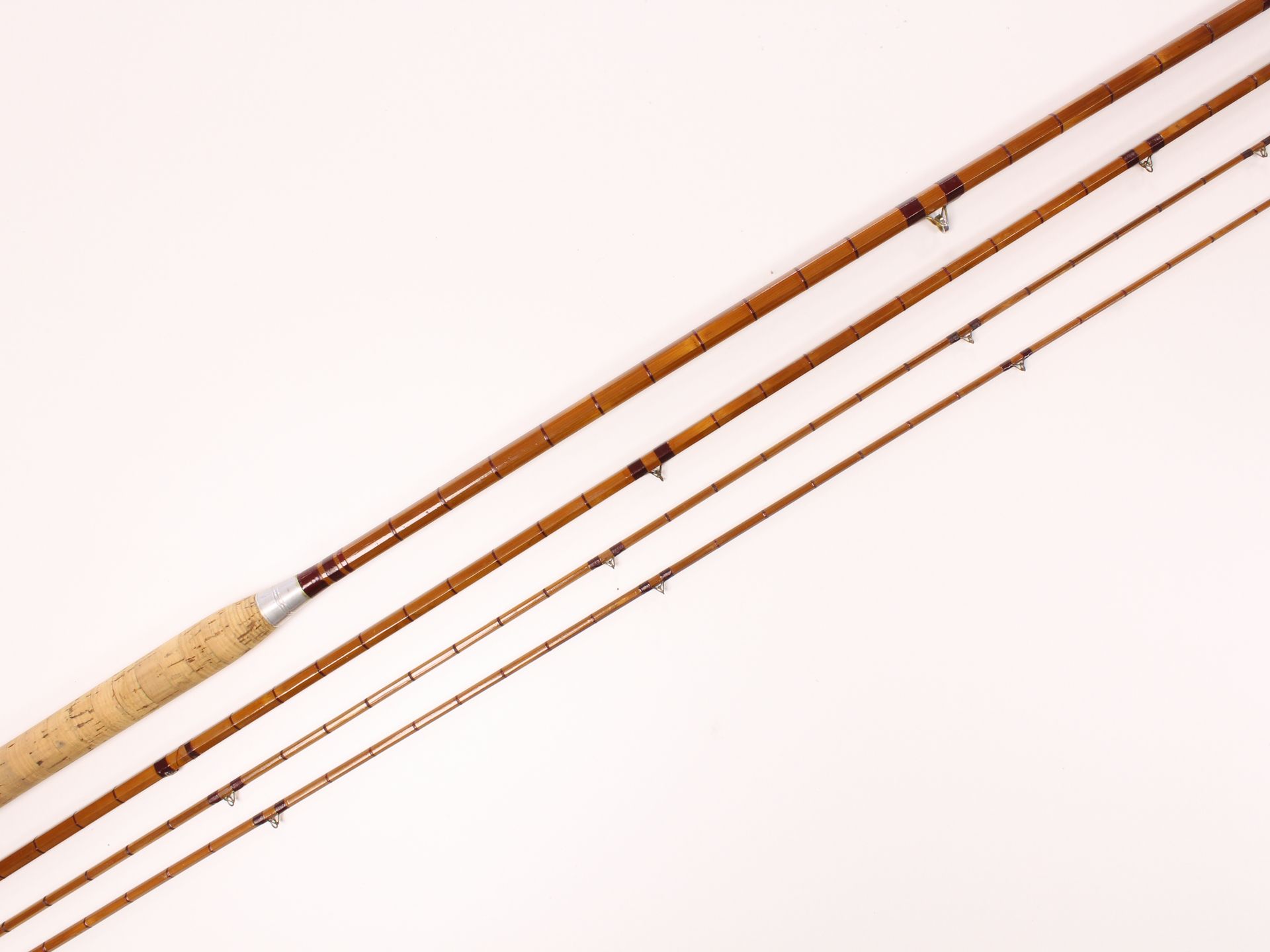 15 FT unnamed 3 piece cane salmon rod with bag - Image 2