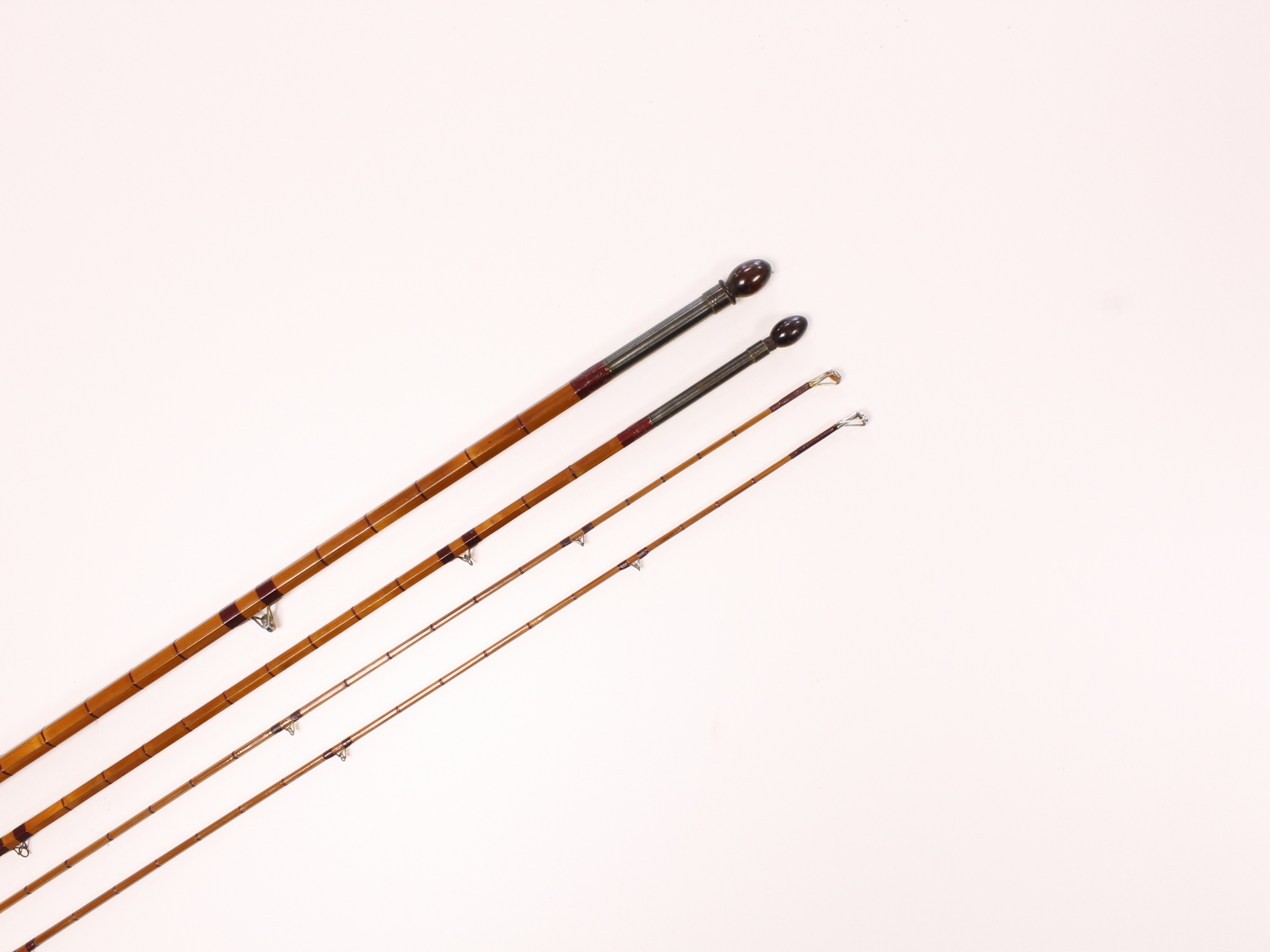 15 FT unnamed 3 piece cane salmon rod with bag - Image 3