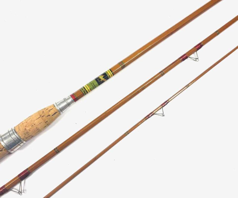   Allcocks Record Breaker 11′ 3 Piece Cane Rod Red Wraps Fine With Bag