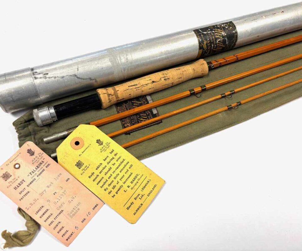   Hardy The LRH DRY WET 9' 3" Three Piece Trout Fly Rod With Spare Tip, Bag, Tube & Tags RARE