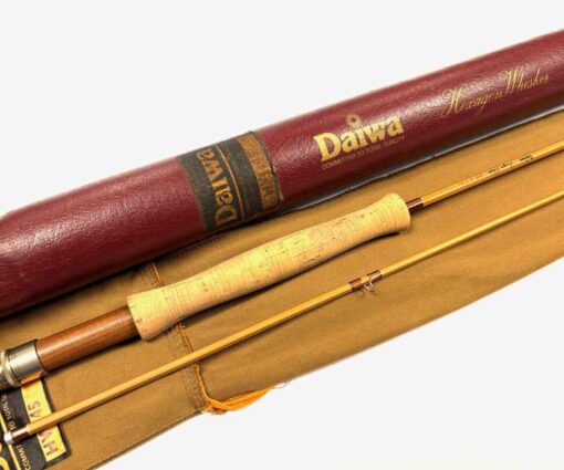   Daiwa Hexagon Whisker 8’ 2 Piece Carbon Fly Rod #4/5 Split Cane Finish With Bag And Case