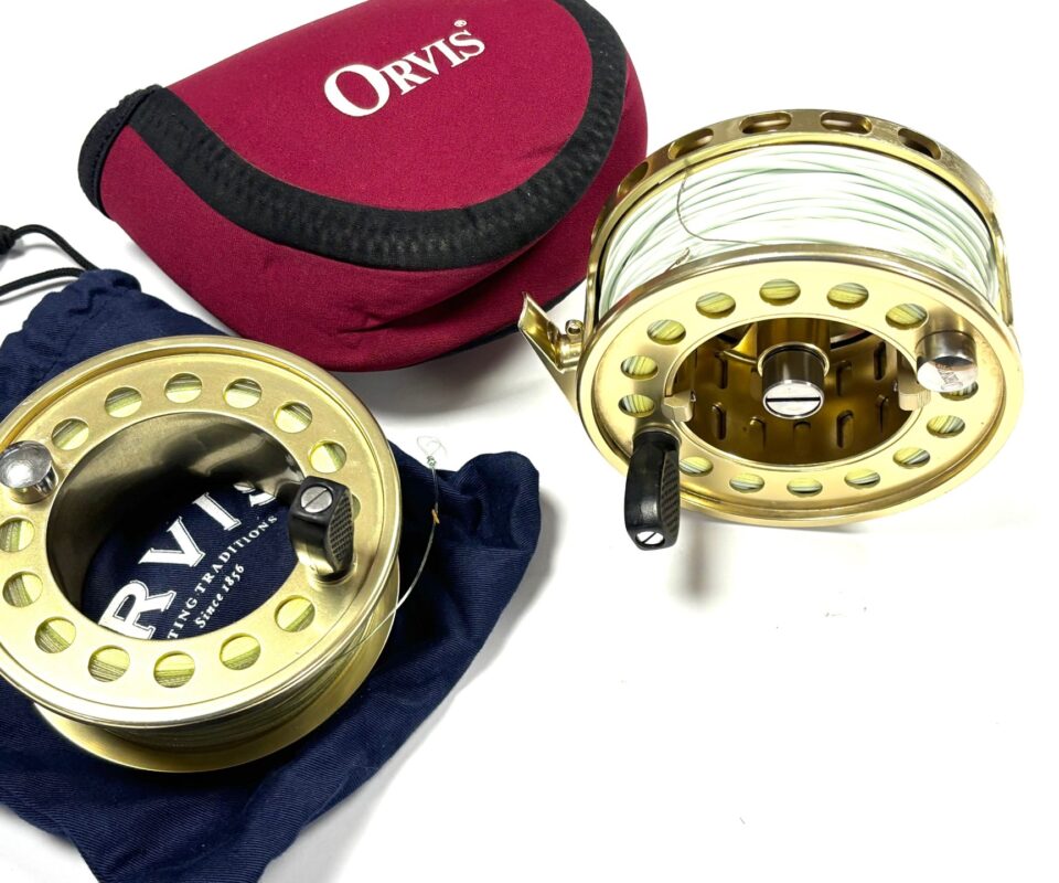   Orvis Vortex 11/12 Large Arbor Salmon Fly Reel 4.5″ With Spare Spool & Pouch