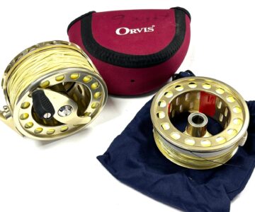  Orvis Vortex 9/10 Large Arbor Salmon Fly Reel 4″ With Spare Spool & Orvis Reel Pouch