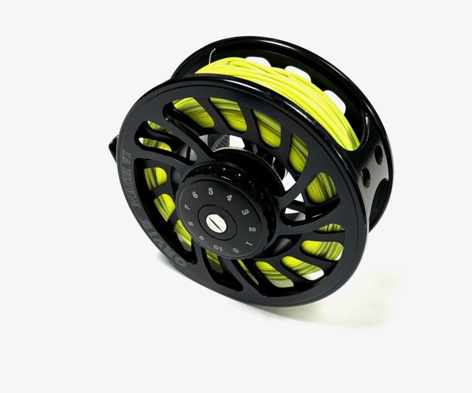   Orvis Mach VI Large Arbor 4.5″ Salmon Fly Reel Black Finish & Spare Spool With Lines