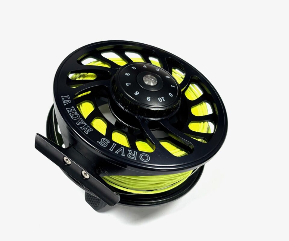   Orvis Mach VI Large Arbor 4.5″ Salmon Fly Reel Black Finish & Spare Spool With Lines