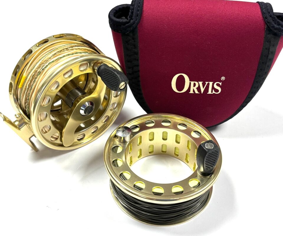   Orvis Vortex 9/10 Large Arbor Salmon Fly Reel 4″ With Spare Spool & Pouch