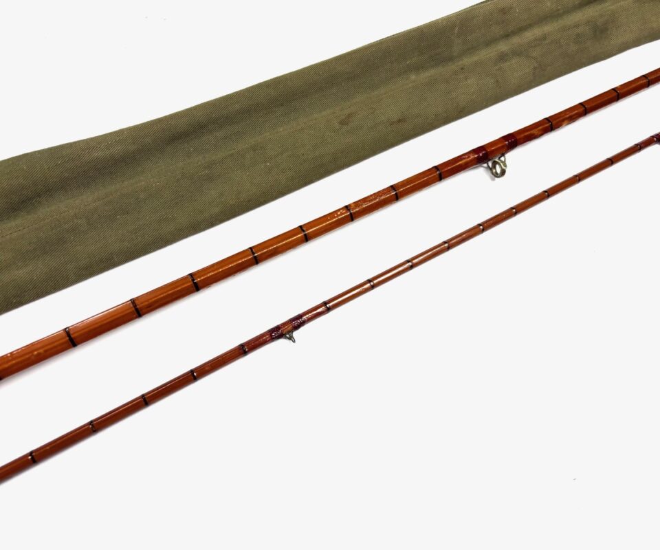   Hardy Viscount Grey Palakona 11′ 3 Piece Split Cane Fly Rod With Green Bag